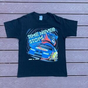 VTG 2000 RARE Michigan Speedway Time Never Stops 2 SIDED T-Shirt Men Size Large